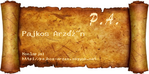 Pajkos Arzén névjegykártya